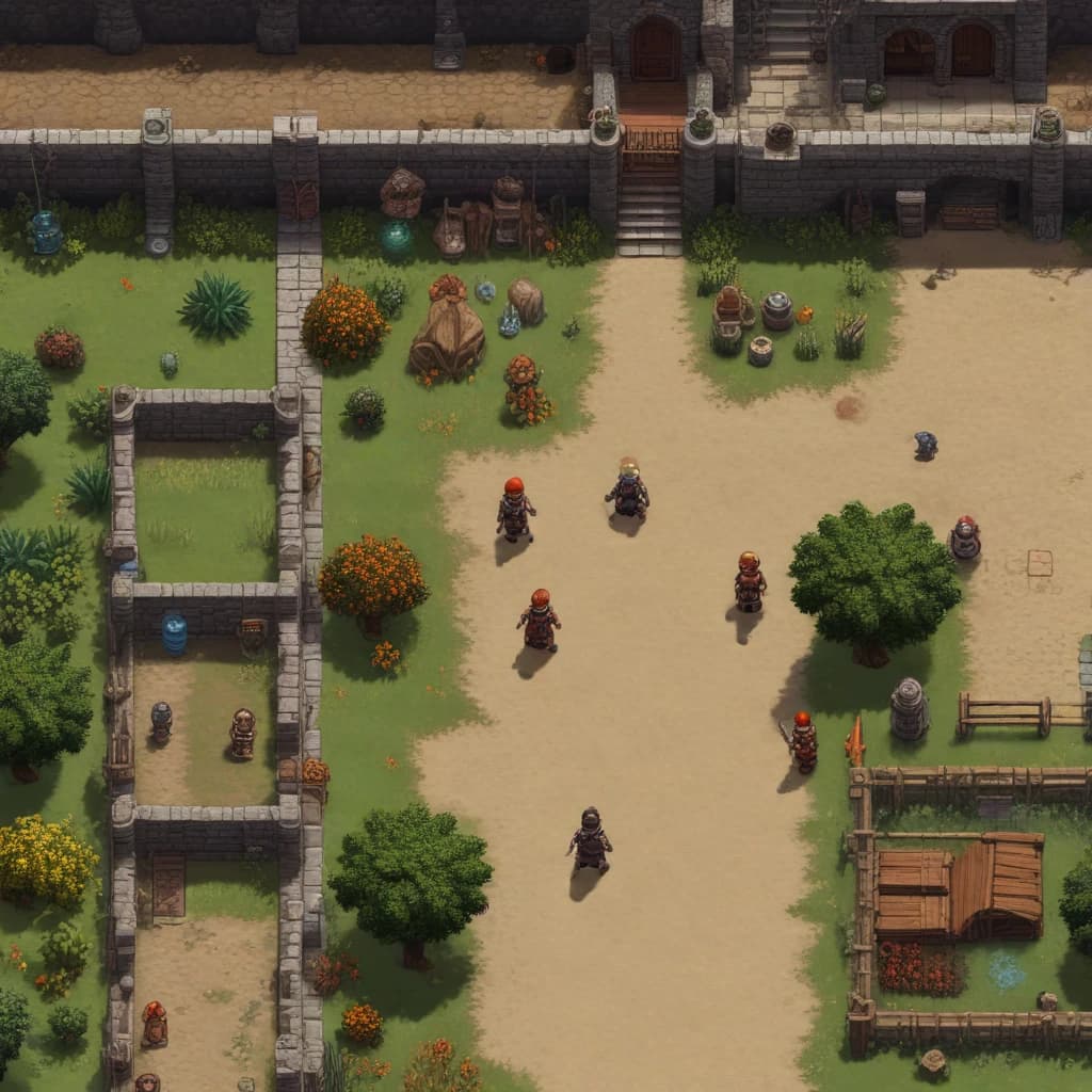 Screenshot of pixelart game, top down rpg