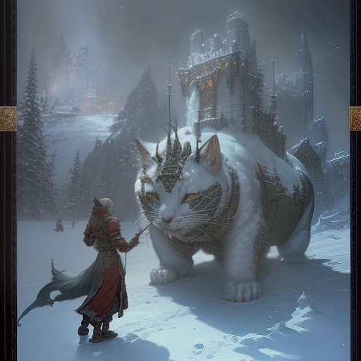 кот в снегу