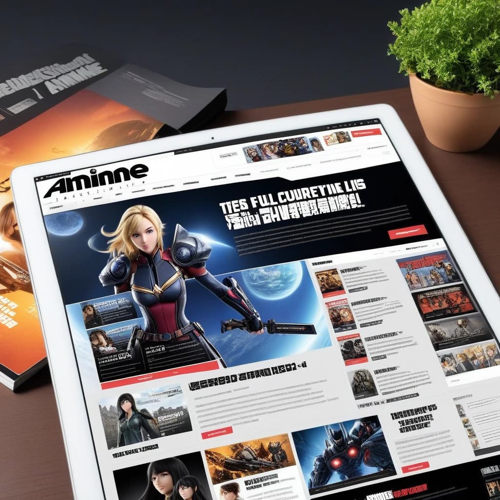 webdesign for high quality anime magazine. The home page has a full screen