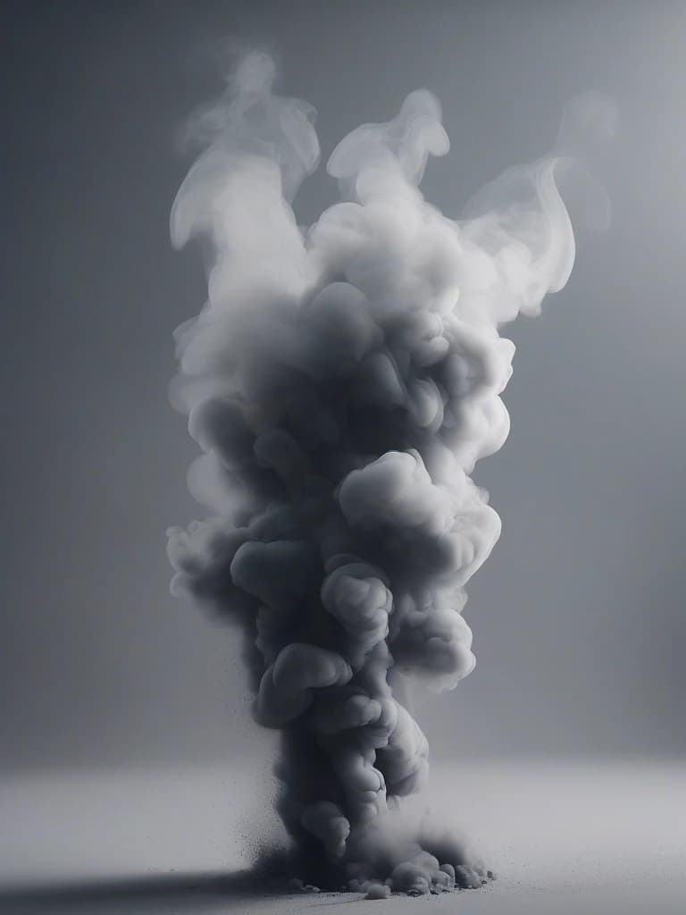 Grey thick smoke in smooth tones depicts a melting figure of a girl against a wall background with smoke streaming down it. Strong contrast of dramatic colors, 4k, high quality and detail. Flickering light, perfect composition, beautifully detailed intricate insanely detailed octane render trend on artstation, 8 k art photography, photorealistic concept art, soft natural volumetric cinematic perfect light, chiaroscuro, award - winning photograph, masterpiece, oil on canvas, raphael, caravaggio, greg rutkowski, bipple, bexinski, hyger