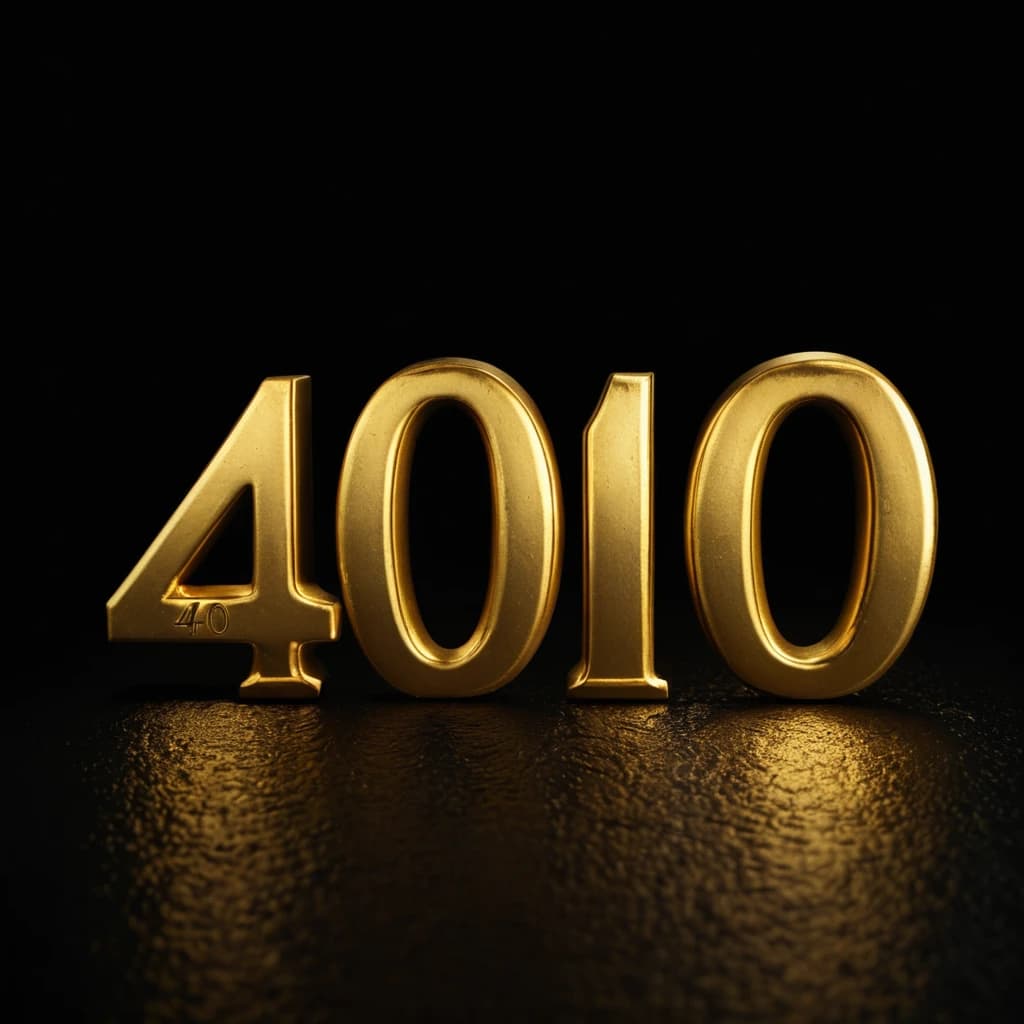 надпись "40" золотого цвета, на черном фоне