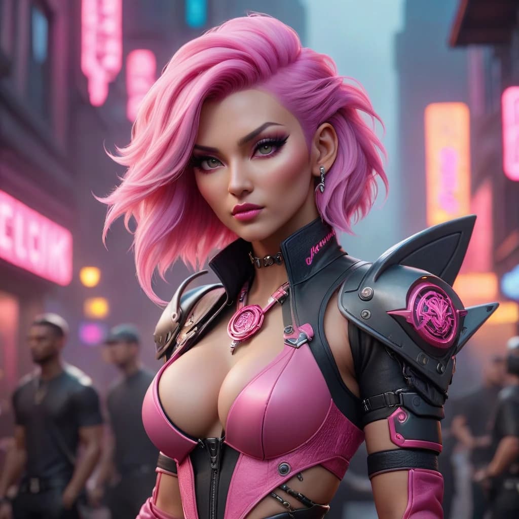 Music rock-band "Pink Dragons" logo, cyberpunk style