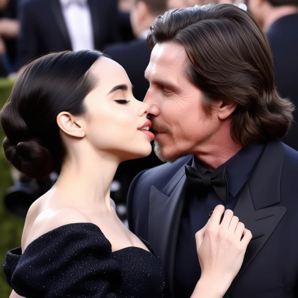 Sofia Carson and Christian Bale love kiss