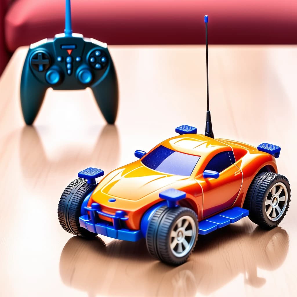 remote control of a radio-controlled toy car