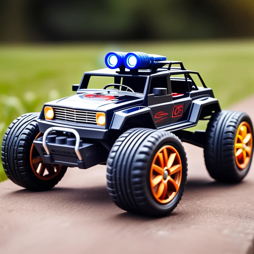 remote control of a radio-controlled toy car