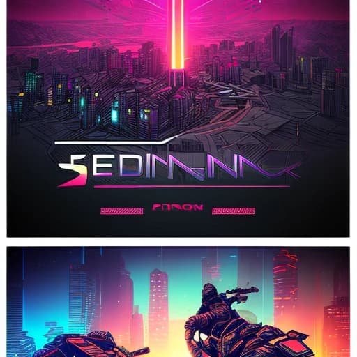 Music  band "Ping Dragons" logо, cyberpunk style