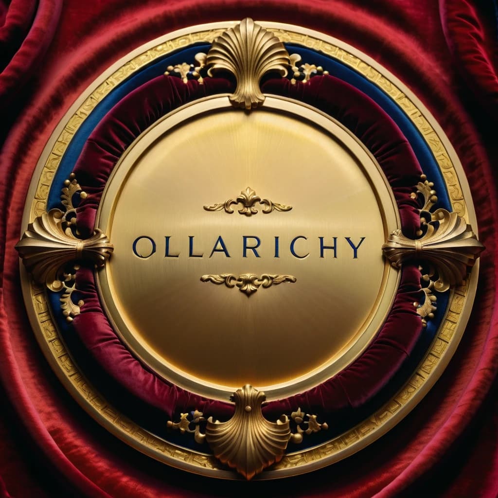 обложка для песни богатая, роскошная, надпись «OLIGARCHY» в центре