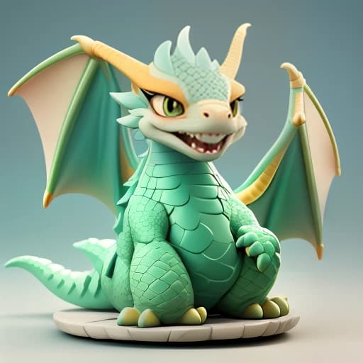 3D dragon child flies in full height, facing the viewer, the dragon looks at the viewer, rounded paws and facial features, the dragon is pale orange, the picture is in pastel colors, a kind dragon in Disney style, the dragon is illuminated from all sides, the dragon is turned to the viewer. The viewer, the image of the dragon is made in pastel colors. the dragon looks into the camera, painted scales on the dragon's skin, funny facial expressions, minimalism, direct soft light.