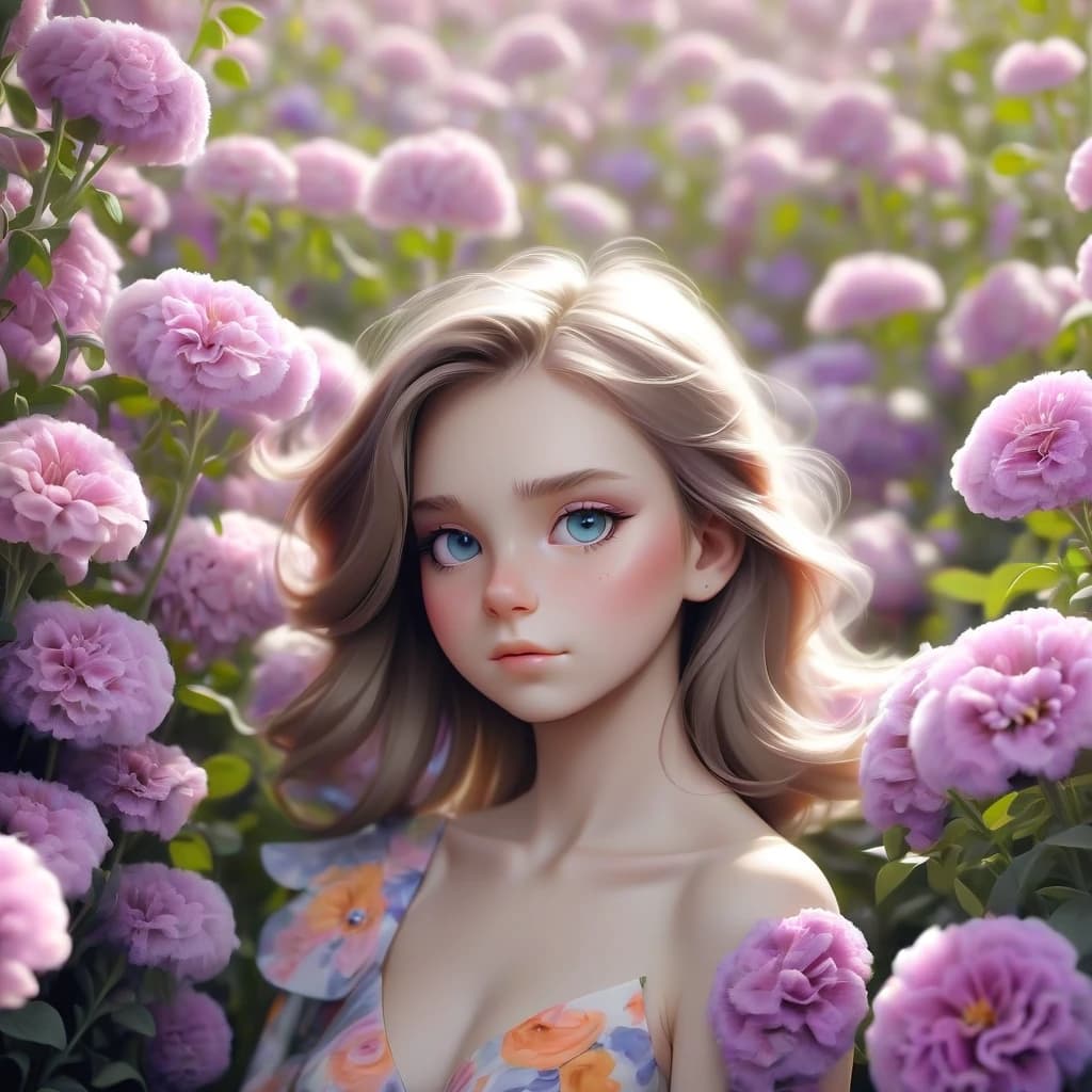 Фотосессия девушка в цветах
