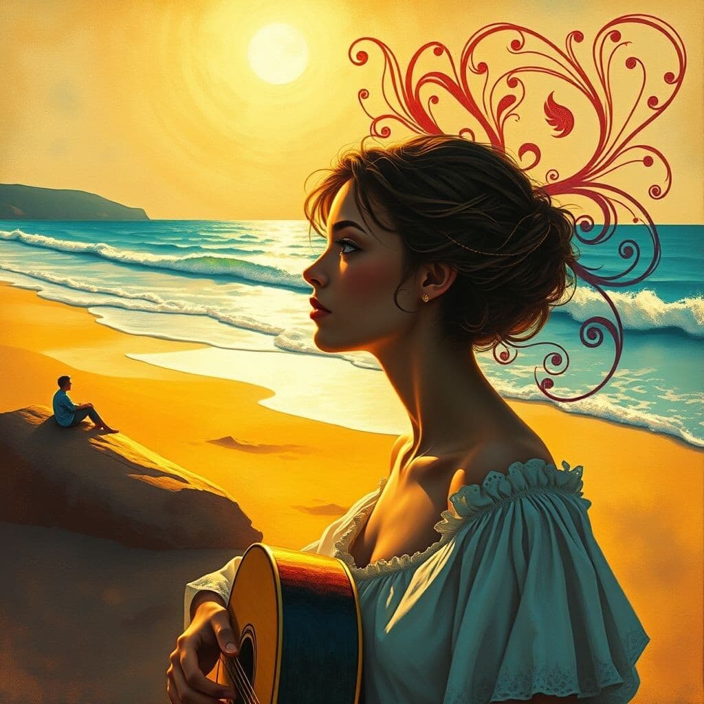 My heart was broken. I saw you on the beach. Three days ago. You spoke in a foreign language. It was a crazy thing. And even more. You took my hand. We walked near the sea. I did not believe that it was true. I fell in love with you. How used to be. I lost my head. I asked you and begged you: My Darling, tell me please: Amore mio.  You're my Italian stallion, You are the man of my sweet dreams. Perche, perche my heart is full of fever.
I would be with you, but if it’s worth my tears.
You left me really soon, Crossed out the time we spent together. You went out. The final day of June Was remembered how the day of a silly fault. I drove without you. I've gone back to Kara Sea. My holidays have changed to something new. You care about other women. It will be. And every woman surely whispers to you: My Darling, tell me please: Amore mio. You're my Italian stallion, You are the man of my sweet dreams. Perche, perche my heart is full of fever. I would be with you, but if it’s worth my tears