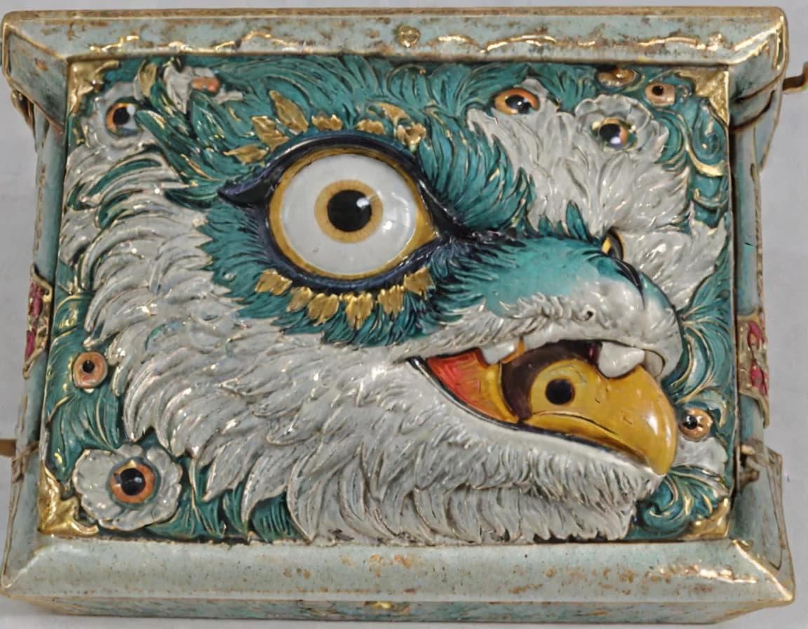 mascot large powder box with eyes
