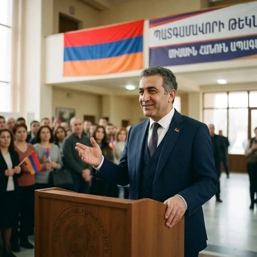 Создать предвыборную фото кандидата в депутаты с армянским флагом