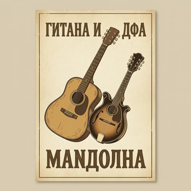 фон для афиши гитара и мандолина