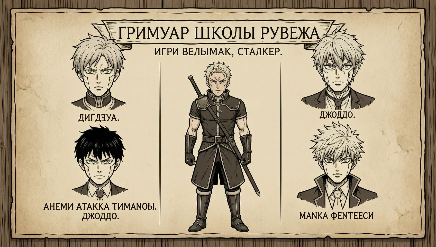 Гримуар Школы Рубежа (Игры ведьмак, сталкер. Аниме атака титанов, джоджо. Манга фентези)