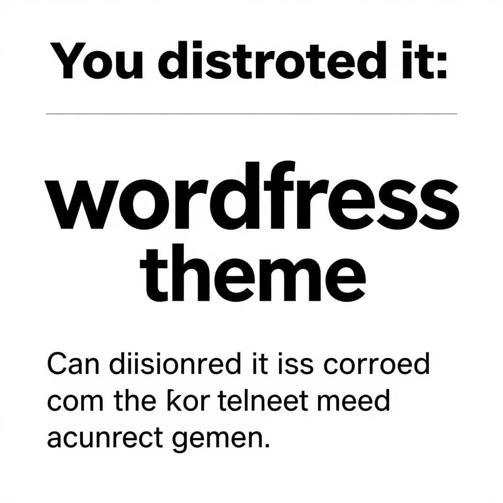 можешь изменить точнее исправить текст ты его изсковеркал wordpress theme верное не надо менять