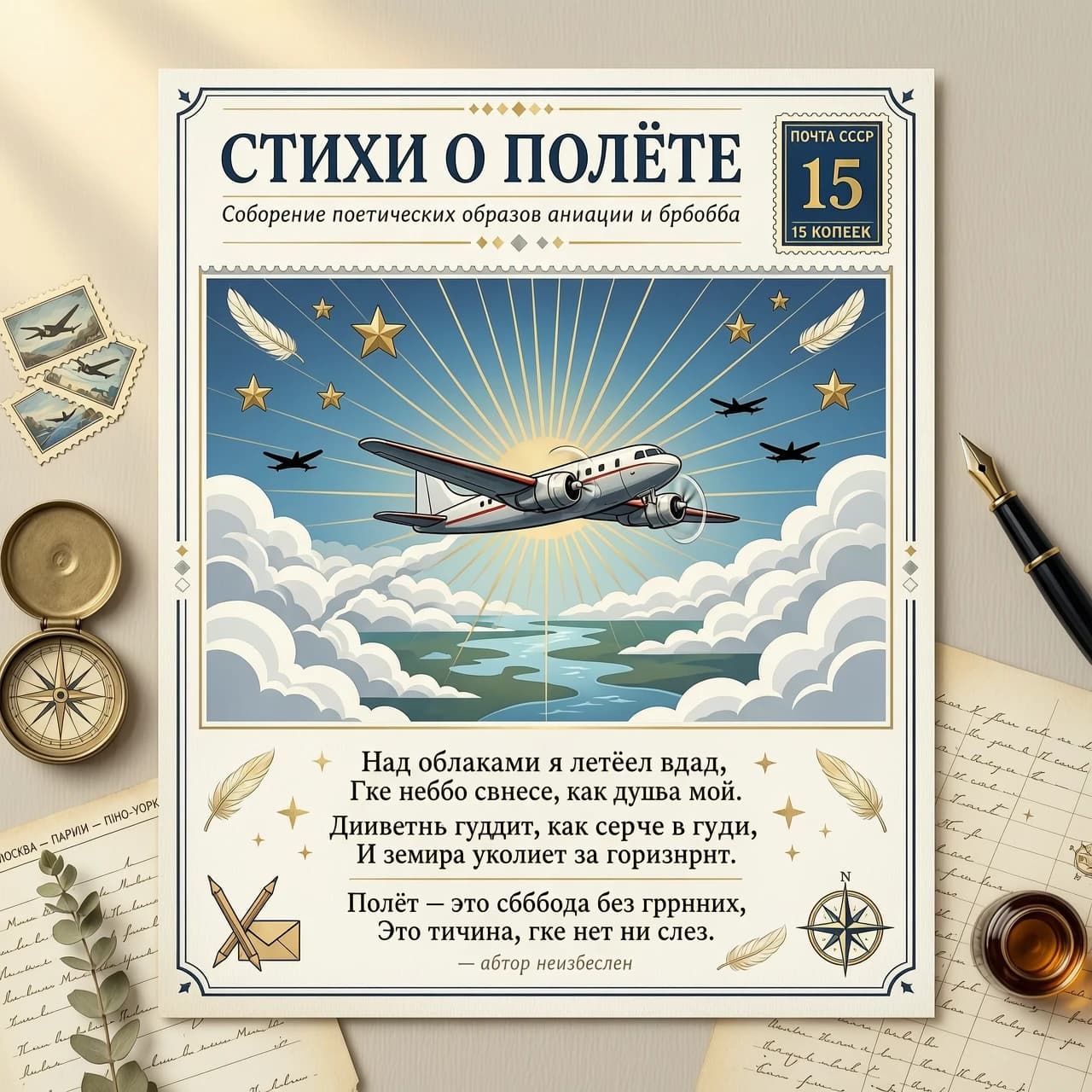 открытки со стихами про полёт и самолёты