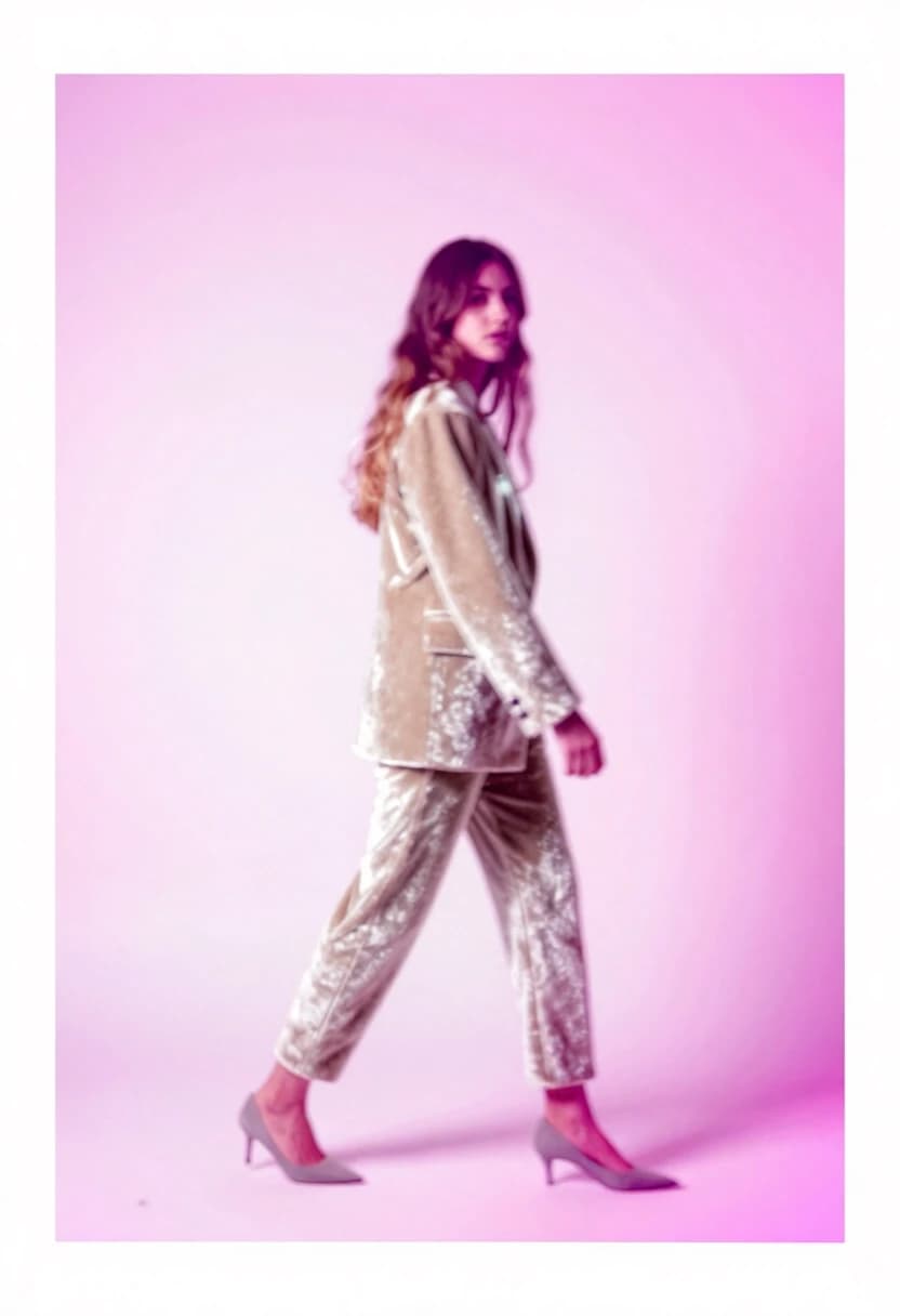 Ambrototype  Photographer: Gemma Anton, Styling: Manon Gauthier and Photographer: Rute Reimao pale pink, fuchsia on white, interference, matte, pale beige, velvet, silvery, vibrations, pose and angle, long hair, panning, multi-layer printing, graphic design, white gouache, lilac, misty, collage, micrographics, IKEA style, graphic design