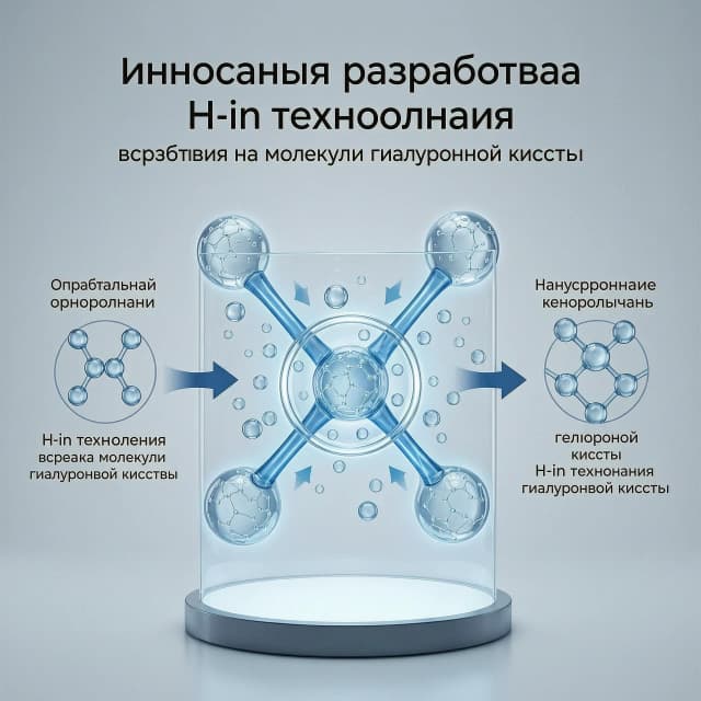Компанией разработана и внедрена инновационная оригинальная H-in технология воздействия на молекулы гиалуроновой кислоты.