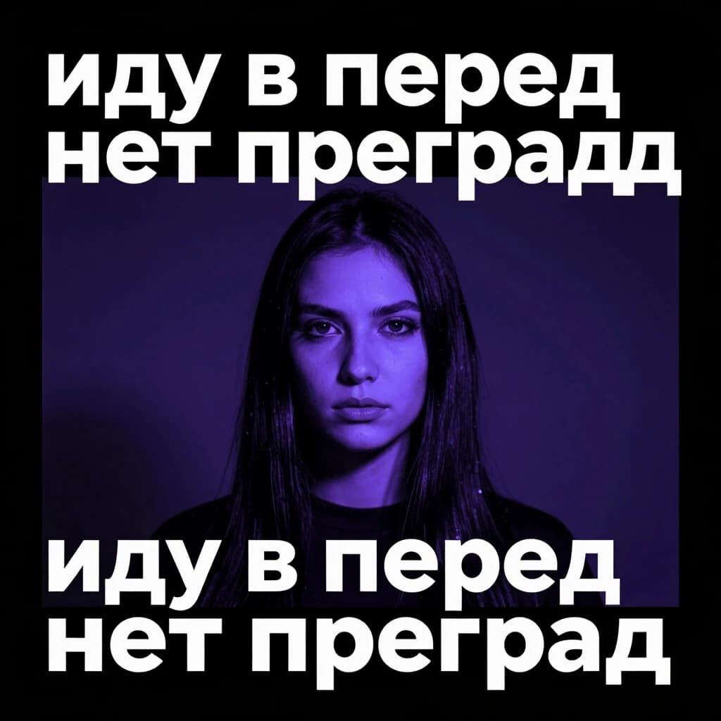 Обложка для трека в стиле техно. похуистический стиль "иду в перед нет преград"