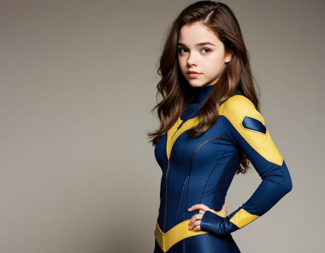 India Joy Eisley in 19 years old as Kitty Pryde from X-men in superhero suit