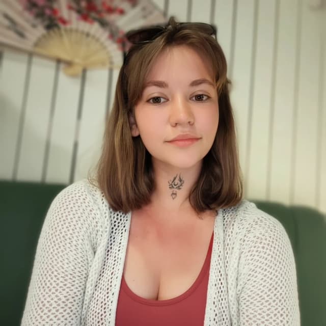 High-quality professional photo, medium shot portrait extending down to the waist, maintaining identical facial features, pose, position, and composition of the original subject. The girl has a natural, well-defined medium-large bust (size C/D). Photorealistic texture, hyper-detailed skin with natural pores and subtle imperfections, soft cinematic lighting, sharp focus on the subject, shallow depth of field with a softly blurred background, 8k resolution, highly detailed clothing textures, masterpiece quality.