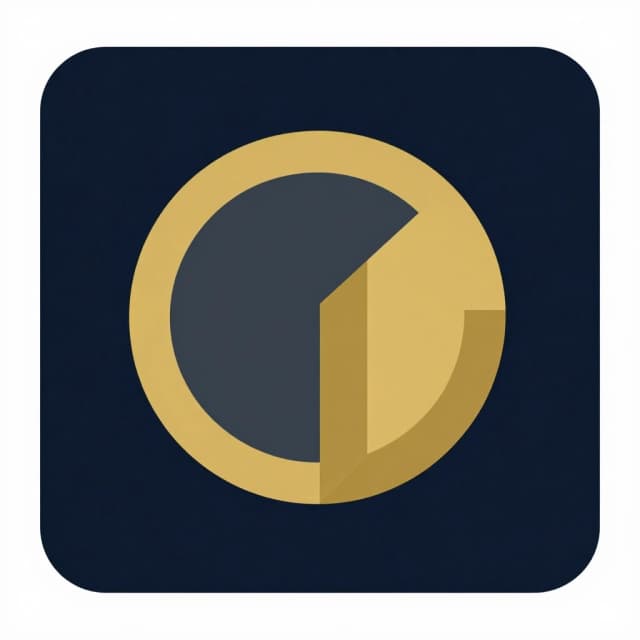 "Generate a square favicon for a business consulting agency "TerraTax". 1:1 aspect ratio. The design is a minimalist, flat vector icon: an abstract geometric shape symbolizing partnership and growth (like interlocking rings or ascending blocks). Only 2 colors: navy gray and gold. Solid background. No photorealistic details, no complex shadows, no text. Extremely bold outlines, high contrast, scalable design suitable for 120x120 pixels. --ar 1:1"