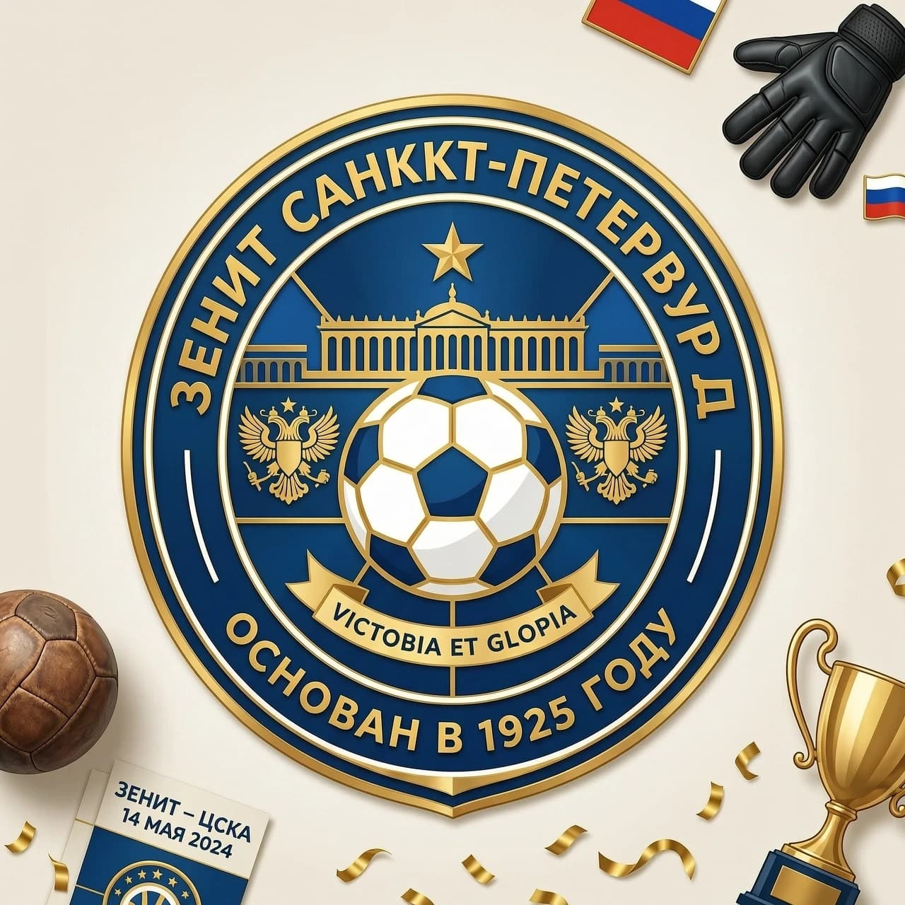 хочу создать макет значка футбольного клуба Зенит Санкт-Петербург