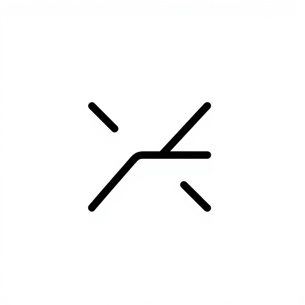 minimalist logo, single thin dark grey line on white background, the line has 2–3 sharp angular breaks and continues after them, clean vector style, high contrast, no text, flat design, 1:1 aspect ratio, style: clean, minimal, graphic design, no noise, no texture, crisp edges