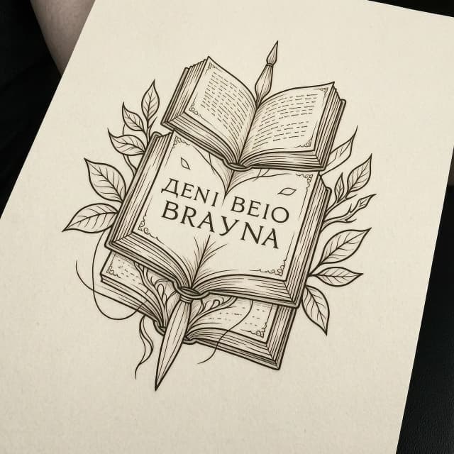 Эскиз татуировки по мотивам книг Дэна Брауна