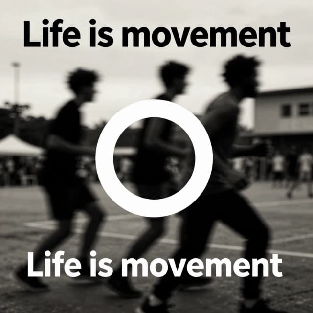 Обложка к треку в стиле drum n bass. трек называется "Life is movement". На картинке изобрази жизнь в движении
