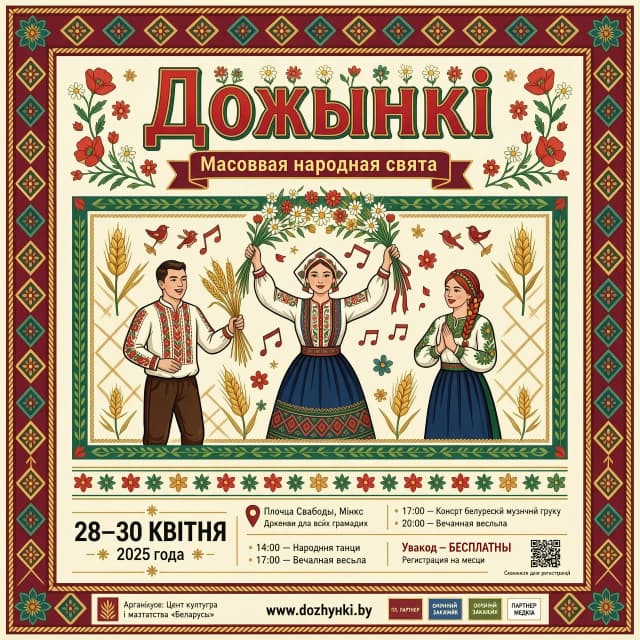 сделай афишу на дожинки в беларуском стиле