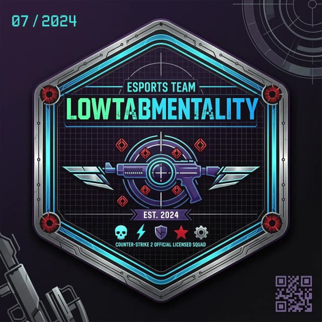 Логотип для киберспортивной команды по игре Counter-strike 2 под названием "LOWTABMENTALITY"