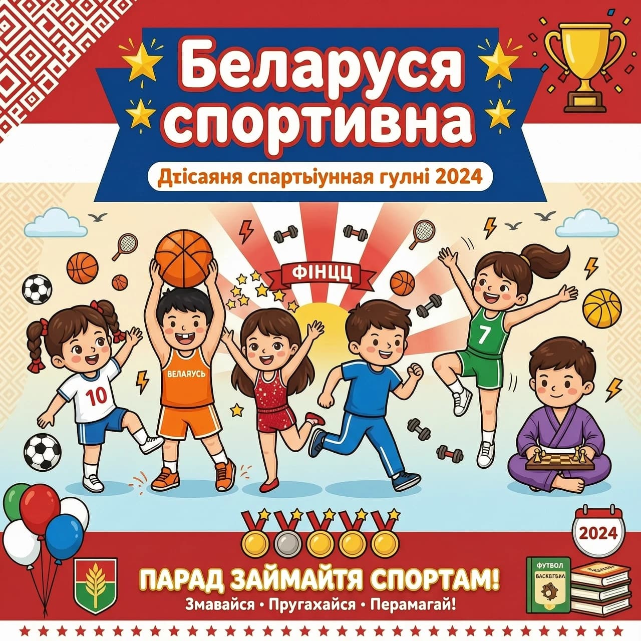 Картинка для детей "Беларусь спортивна".