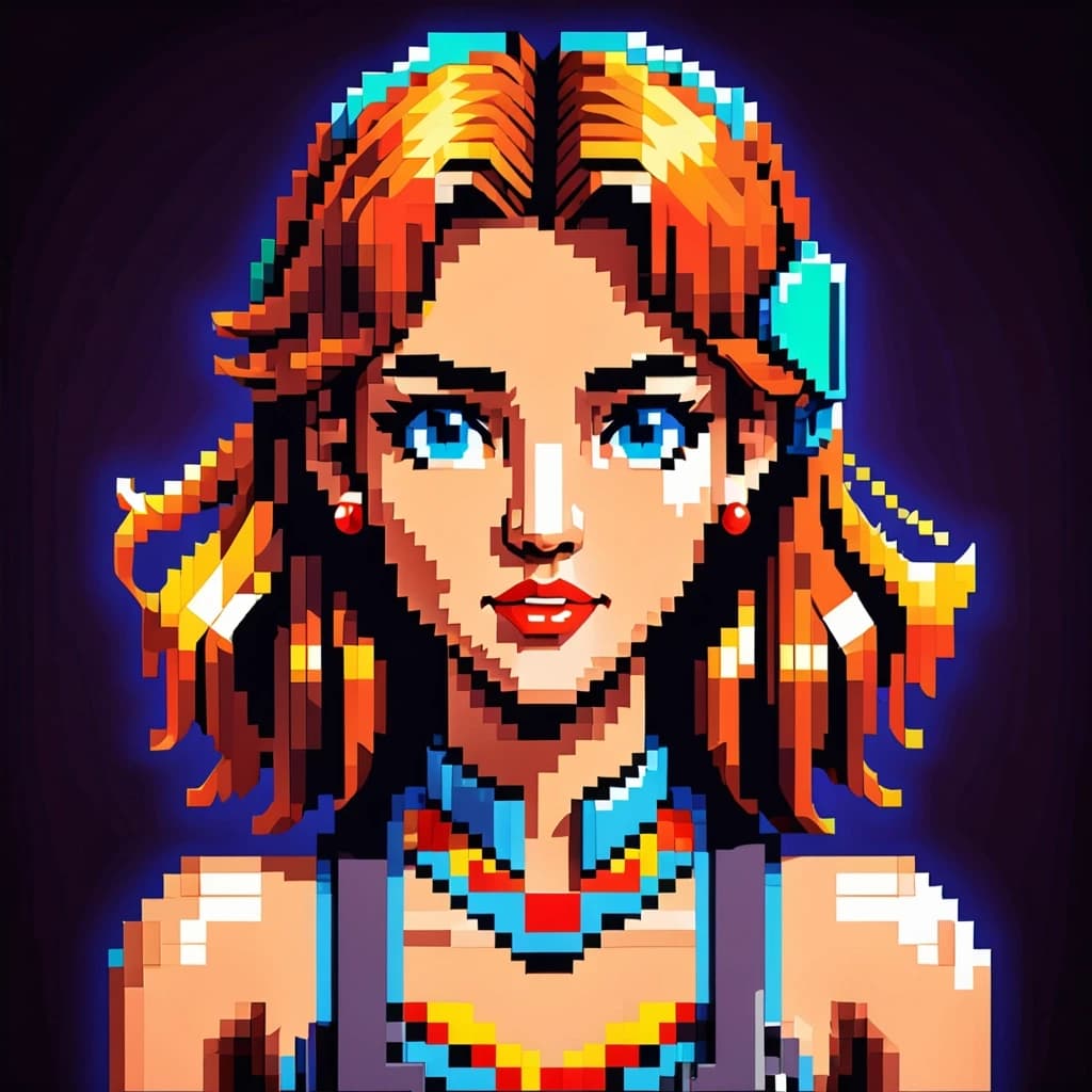 аватар персонажа компьютерной игры, портрет по грудь. молодая красивая девушка