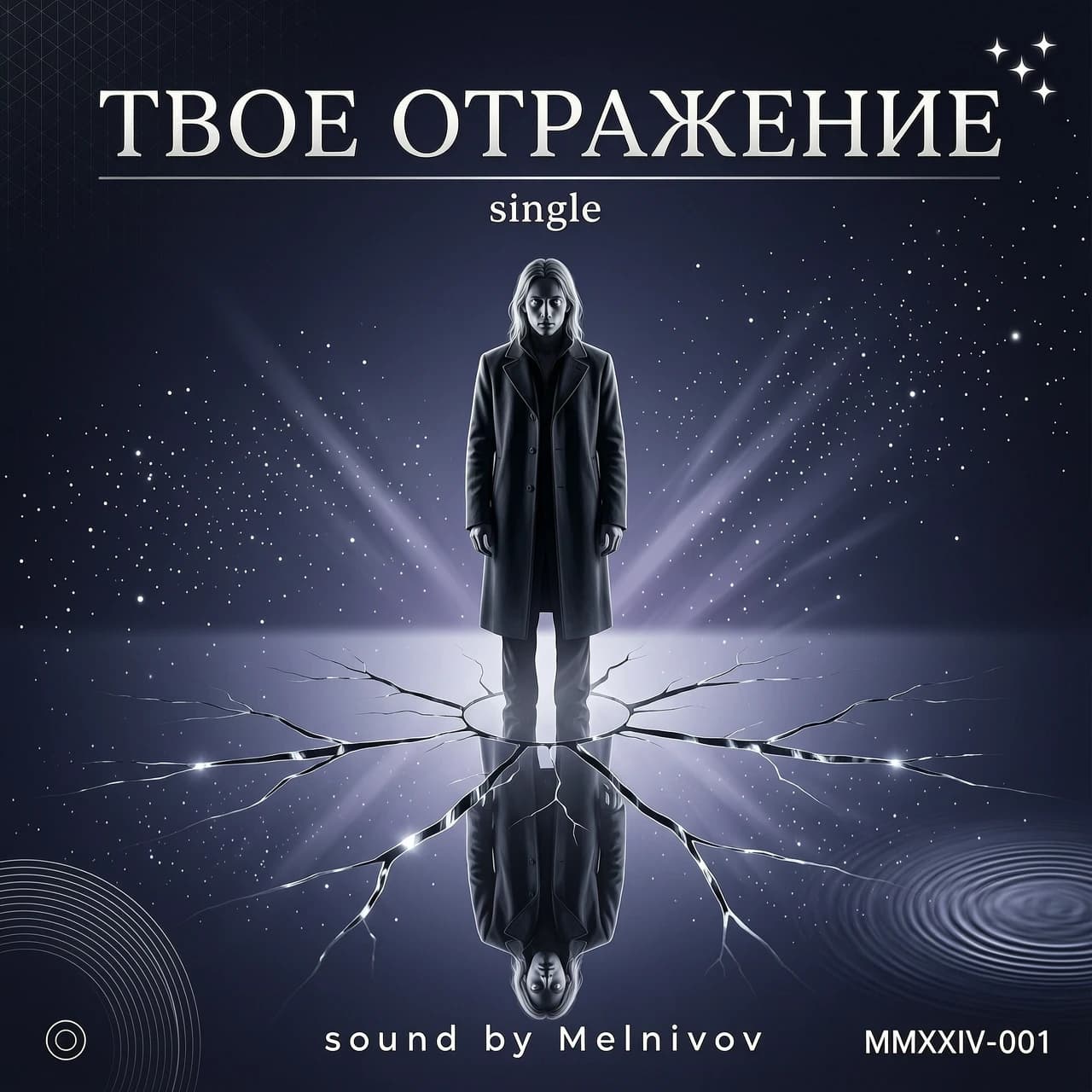 обложка на трек 
с названием твое отражение 
внизу должно быть написано sound by Melnikov