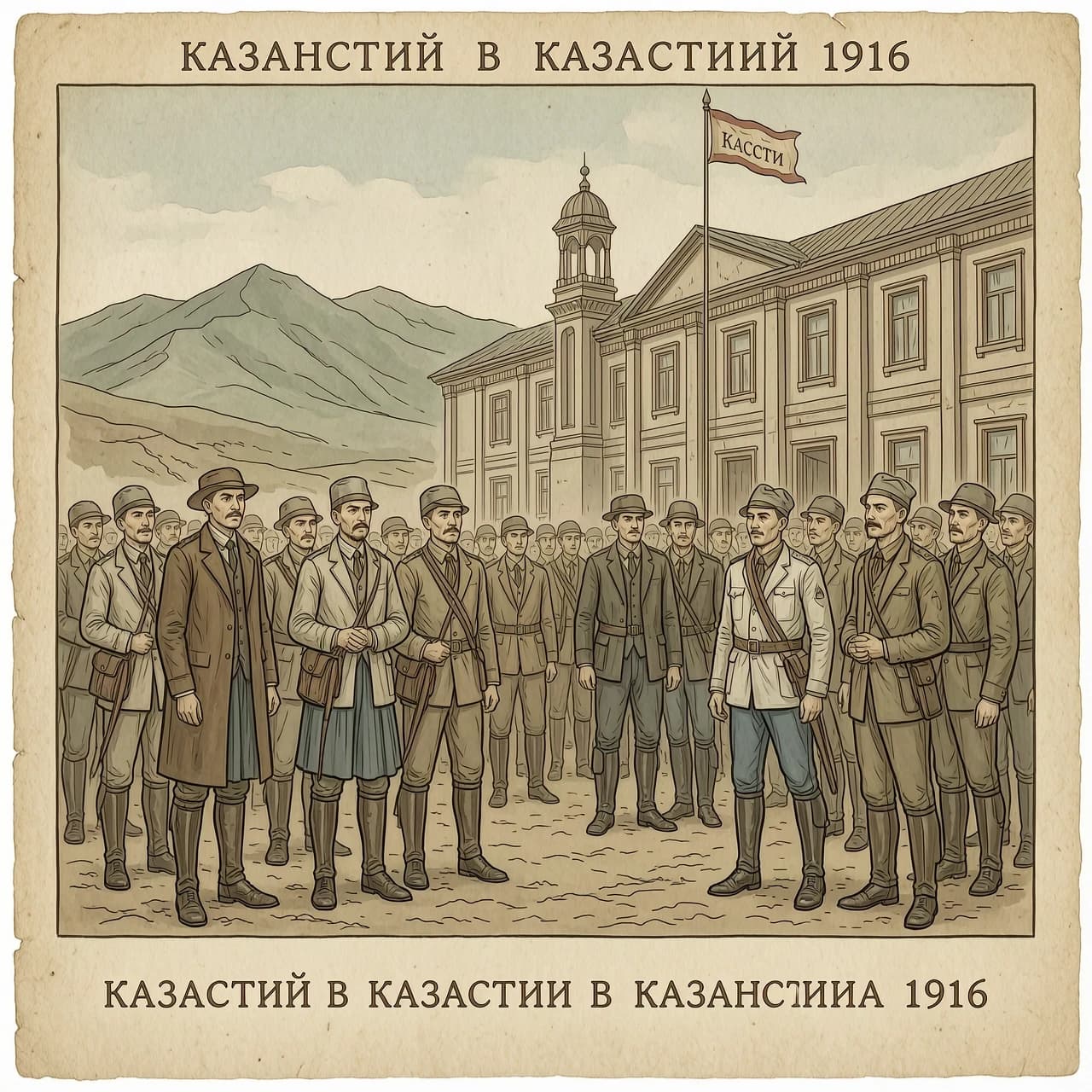 Создать картину событий в Казахстане в 1916 году