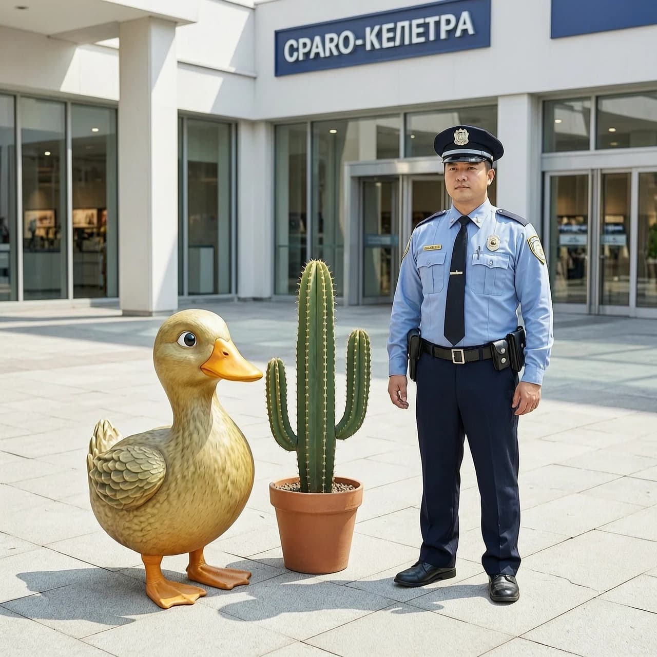 утконоса, кактуса и охранника торгового центра