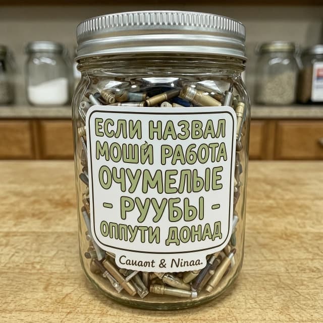 создай наклейку на банку копилку типа если назвал мою работу очумелые ручки - опусти донат