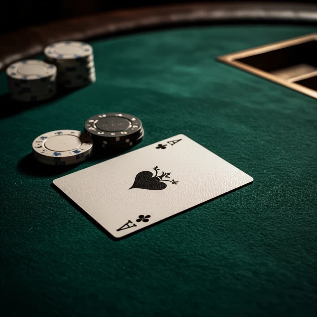 Premium A5 book cover for a detective thriller, vertical orientation. Cinematic realism, hyper-detailed photorealism. 

Composition: A macro close-up shot of a professional poker table covered in deep emerald-green felt. In the center, a single, slightly worn playing card—a "White King" without a suit, featuring a minimalist crown contour and an empty shield. The card is textured, with faint, handwritten script visible through the paper as light bleeds through it. Beside the card lie two or three high-end casino chips and a sharp, thin crack of light cutting through the darkness, like a focused spotlight. 

In the polished, dark reflection of the table's surface, there is a ghostly, sophisticated white masquerade mask and the blurred, bokeh lights of Monte Carlo. In the upper corner, subtly out of focus behind frosted glass, a small, elegant terrarium reveals the faint, non-grotesque silhouette of a scorpion. In the far distance, visible through a window, a magnificent, glowing modern cruise liner glides on the dark sea.

Atmosphere: Cold luxury, intellectual tension, and an impending sense of threat. A light haze hangs in the air with microscopic dust particles dancing in a single dramatic light beam.

Color Palette: Deep obsidian black, rich emerald green, polished gold, subtle blood-burgundy accents, and sharp silver highlights.

Typography (Russian language only):
Top: "АННА АРХАНГЕЛЬСКАЯ"
Королевский флеш:
СТАВКА МАГИСТРА