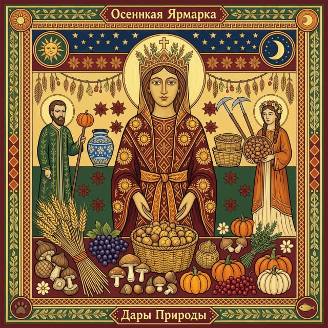 Изобрази Подделку-композицию из даров природы на осеннюю ярмарку