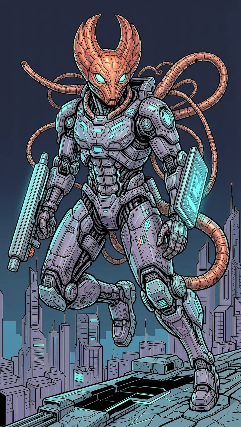 creatures cyberpunk illusion disproportionately. четкие thin sharp линии, концепт high detail.
