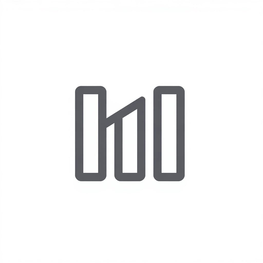 minimalist dark grey broken line logo with 3 segments, very subtle soft shadow underneath, white background, flat but with slight depth, vector, 1:1, style: minimal, clean, graphic design, soft shadow, no noise, crisp main line, low contrast shadow