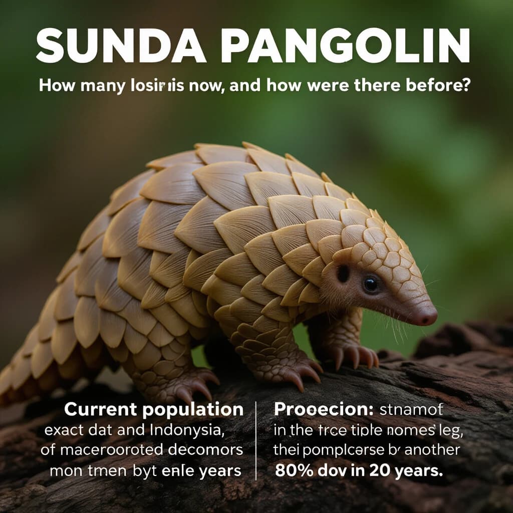 Плакат: Sunda Pangolin (Яванский панголин)


📉 Сколько их сейчас и сколько было раньше?

    Современная численность: точных данных нет, но популяция стремительно сокращается. В некоторых странах (например, в Малайзии и Индонезии) осталось лишь несколько тысяч особей.
    Раньше: ещё в XX веке панголины были обычны в лесах Юго-Восточной Азии. За последние десятилетия их численность сократилась более чем на 80% из-за браконьерства и вырубки лесов.
    Прогноз: если не усилить охрану, за 20 лет популяция может сократиться ещё на 80%.

🍽 Что едят?

    Рацион: исключительно муравьи и термиты. Панголин использует длинный липкий язык для ловли насекомых.
    Питание: за ночь один панголин может съесть до 200 000 муравьев или термитов.

⚖️ Сколько весят?

    Вес: взрослые особи весят от 5 до 7 кг, иногда до 10 кг.
    Размеры: длина тела 30–88 см, хвоста — до 90 см.

🛡 Угрозы и охрана

    Основные угрозы: браконьерство (используются в традиционной медицине), вырубка лесов, нелегальная торговля.
    Статус: включён в Красную книгу МСОП как «Критически уязвимый вид».

🌿 Интересные факты

    Яванский панголин — самый чешуйчатый зверь на планете.
    При опасности сворачивается в шар, защищаясь кератиновыми чешуями.
    Единственный представитель млекопитающих с такой защитой. Яванский
вмести всю эту информацию в одну картинку
