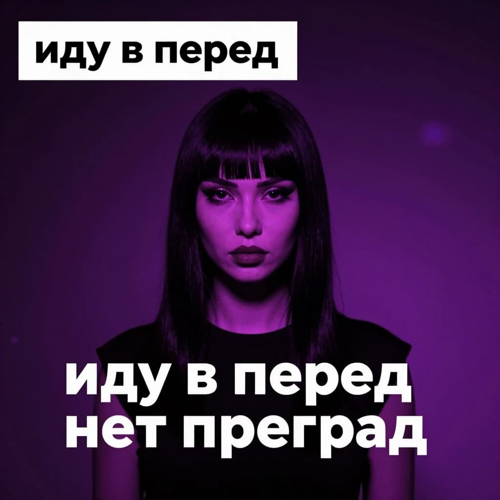 Обложка для трека в стиле техно. похуистический стиль "иду в перед нет преград"