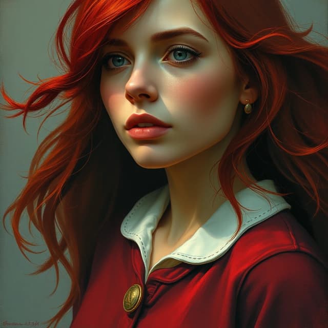 amateurish Digital art, Rich Skater Mermaid (Woman:1.1) , the Mermaid is wearing a dark red [Ukrainian|Tang Dynasty] Peter Pan collar shirt, It is Artistic, Indigenous Australian painting, stylized by Ross Tran, Antonio J. Manzanedo, Tom Bagshaw and mandy disher, close-up, painterly, digital art, best, holy, professional creative, illustrious quality, ambient