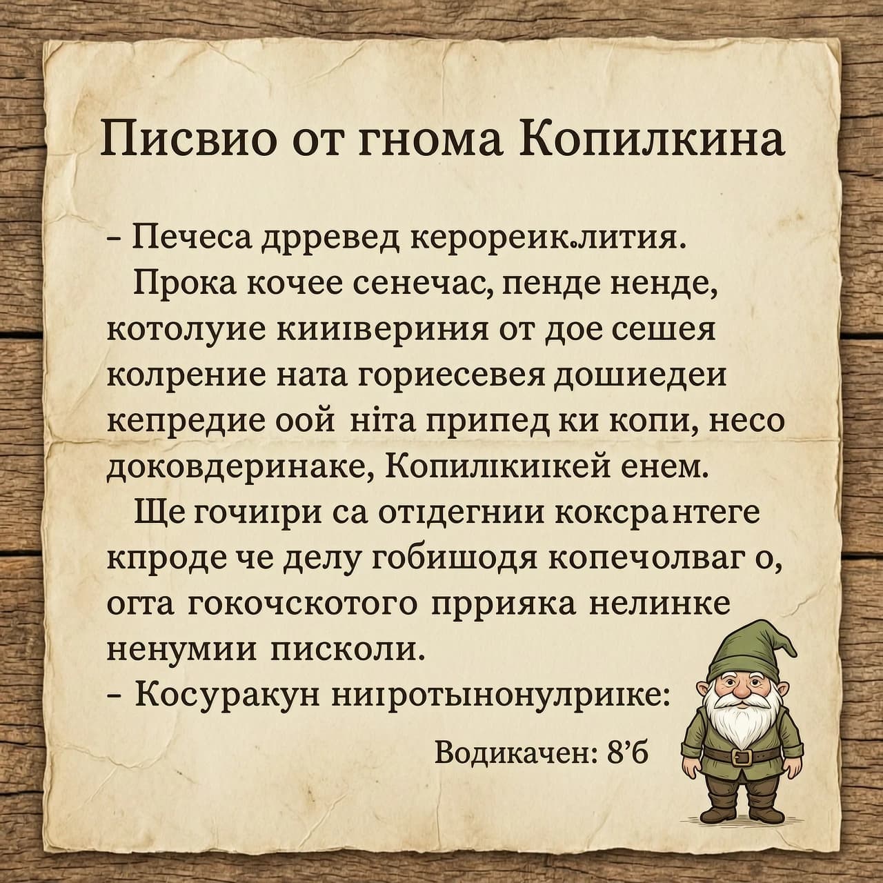 Письмо от гнома Копилкина.