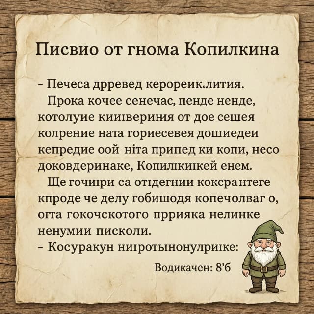 Письмо от гнома Копилкина.