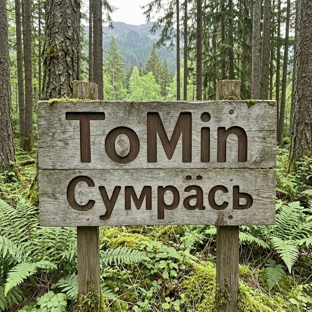 Лес, природа и надпись ToMin - Сумрась