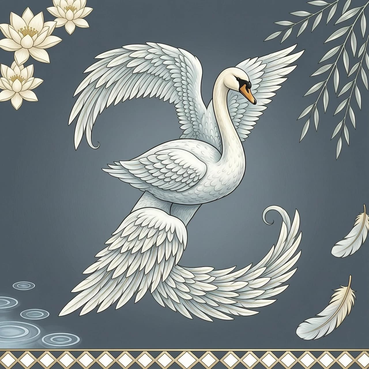 letter Z in the form of a swan