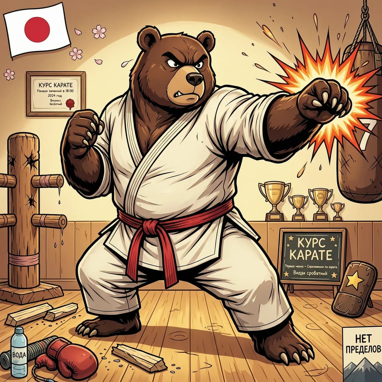 bear doing karate